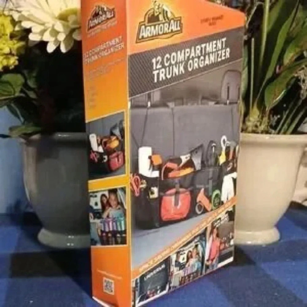 12-Compartment Trunk Organizer - Black and Orange